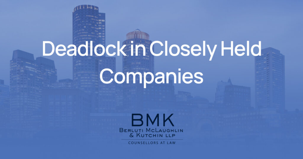 Deadlock in Closely Held Companies